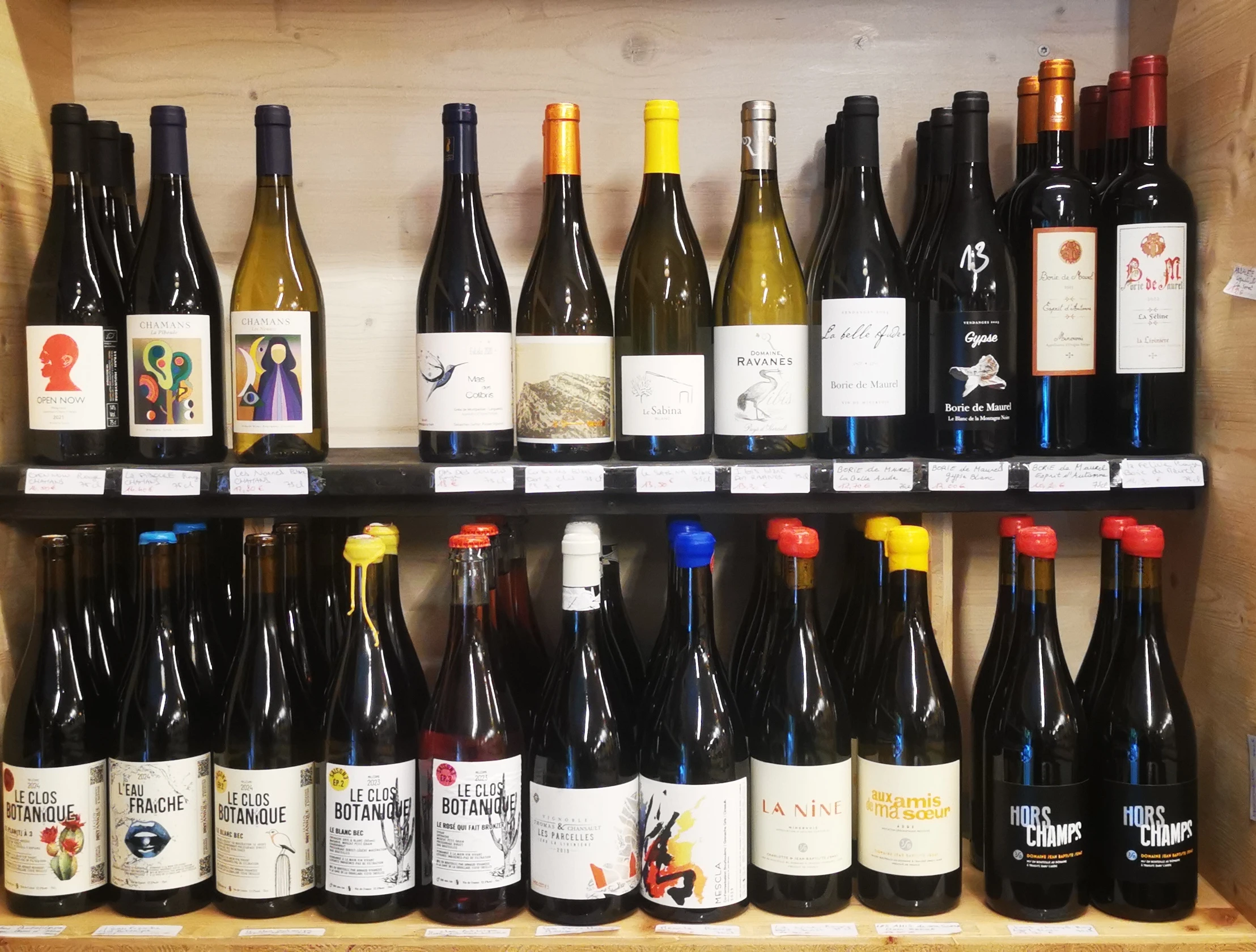 Bouteilles de vin naturel de la cave COMBO