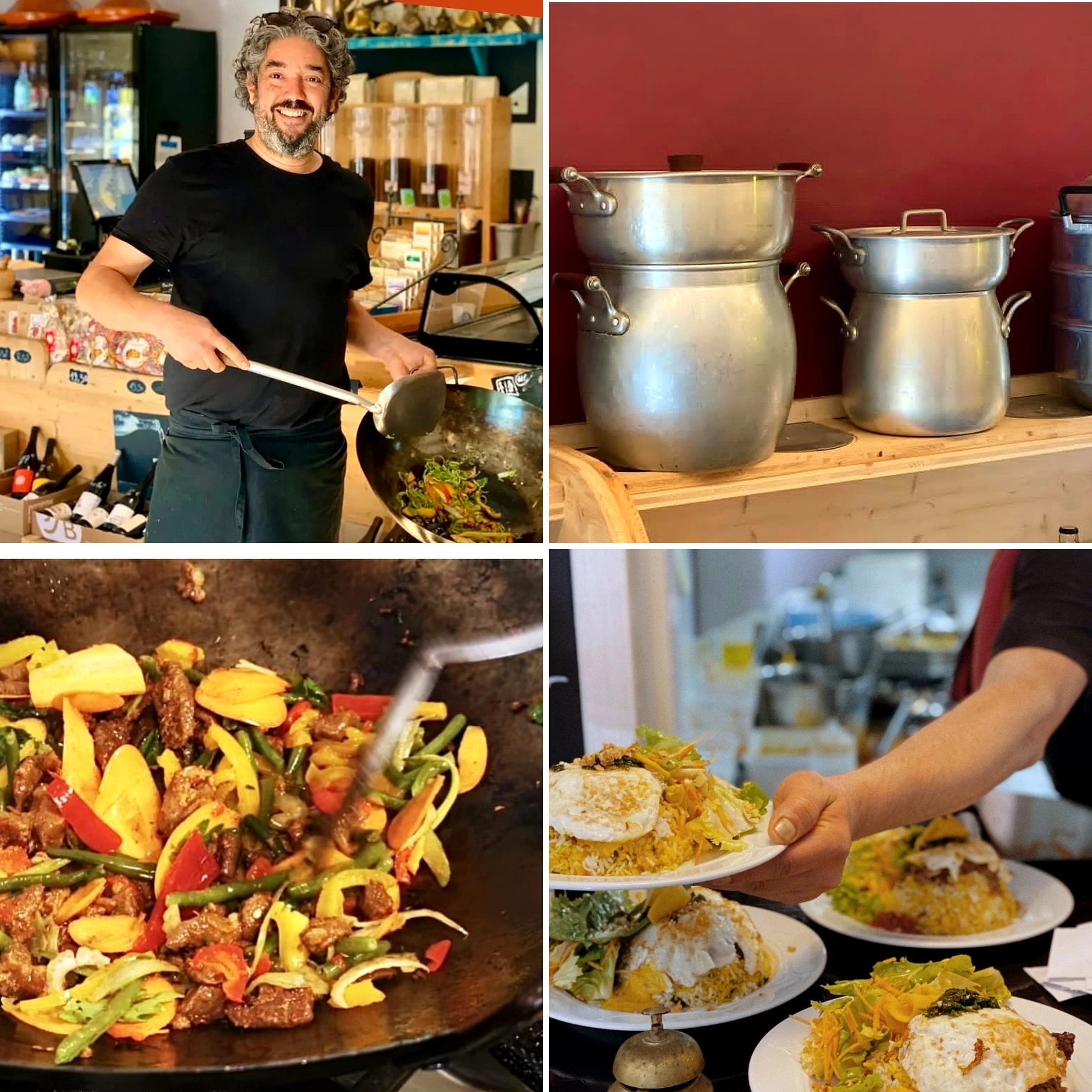 Le chef de COMBO en pleine préparation au wok